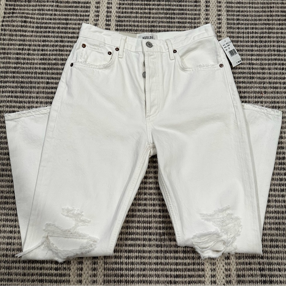 NWT AGOLDE Riley High Rise Straight Crop, color Slant, size 27